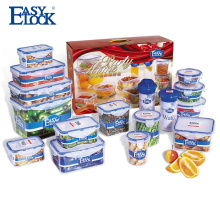 Easy Lock Stackable Plastic Contenedor de almacenamiento de alimentos con tapa sellada